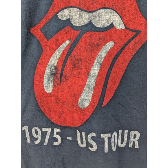 The Rolling Stones T-Shirt Graphic 1975 US Tour Short Sleeve Blue Size XS - Picture 8 of 8